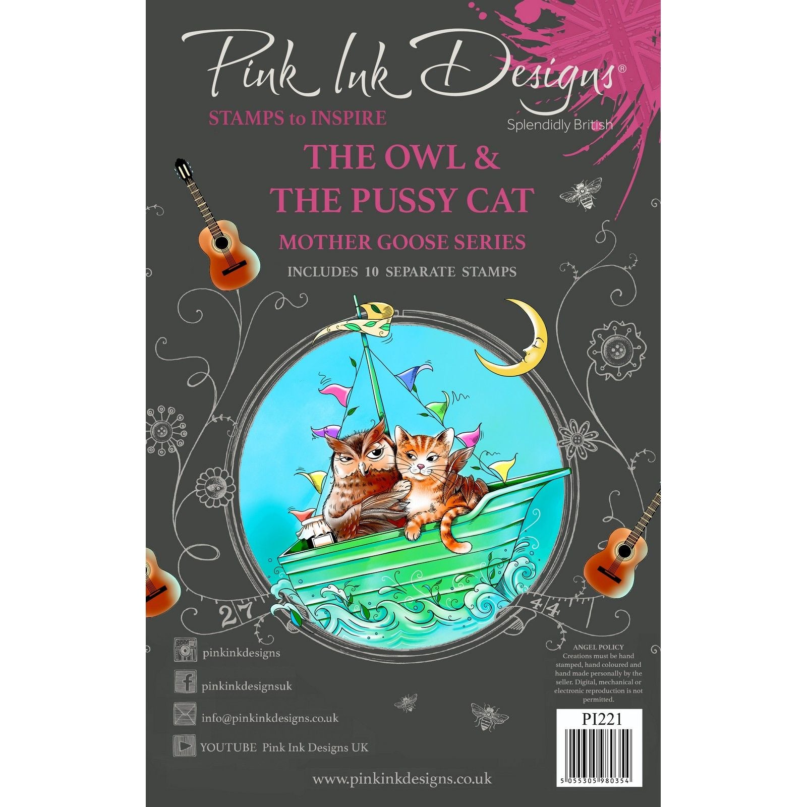 Pink ink designs • mother goose series clear stempels the owl the pussycat