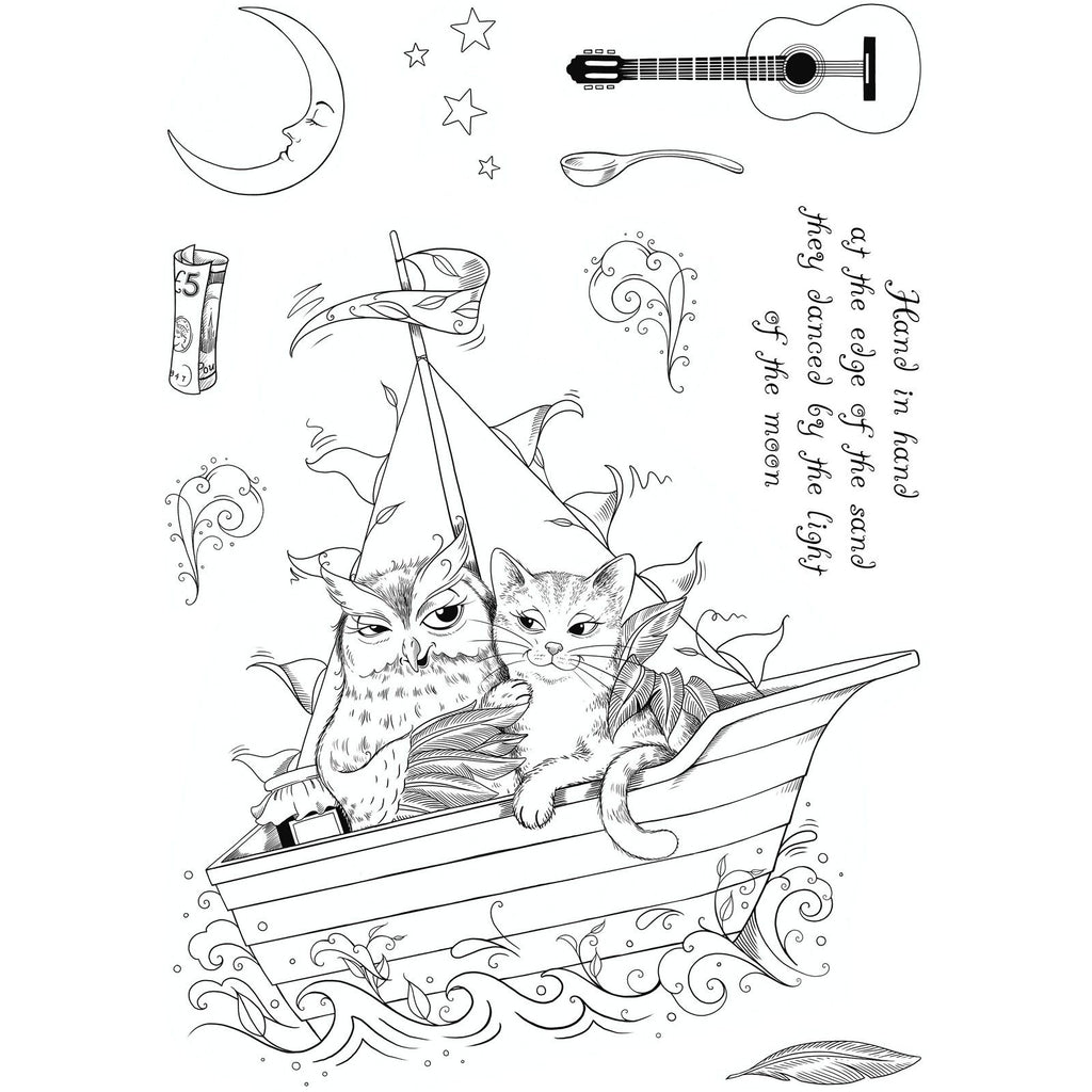 Pink ink designs • mother goose series clear stempels the owl the pussycat