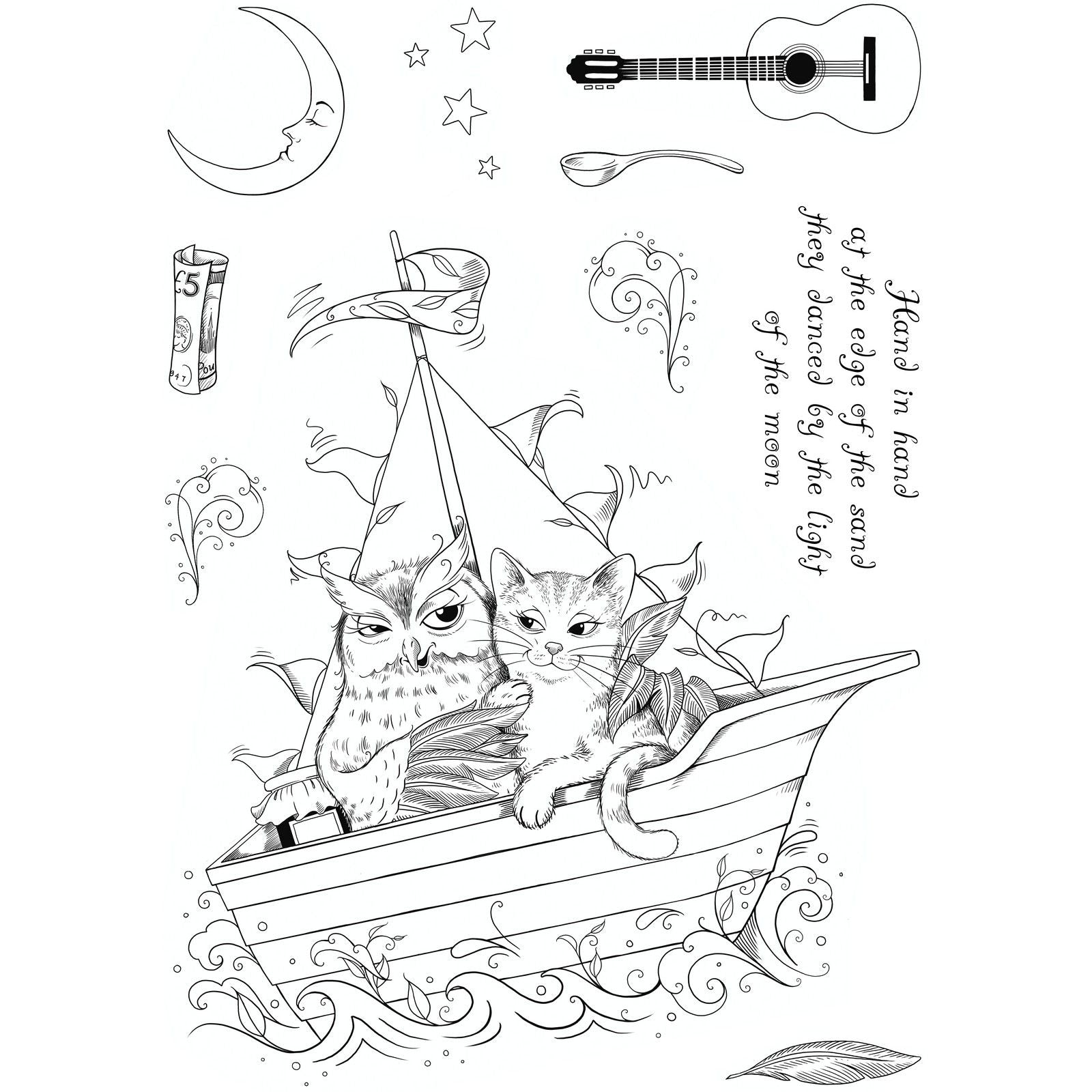 Pink ink designs • mother goose series clear stempels the owl the pussycat