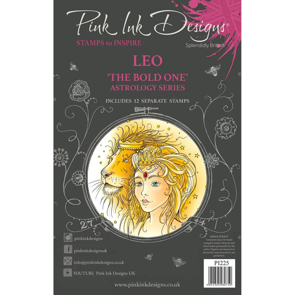 Pink ink designs • astrology series clear stempels leo 'the bold one'