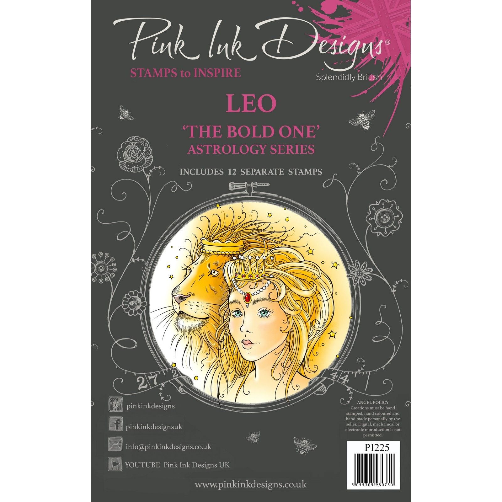 Pink ink designs • astrology series clear stempels leo 'the bold one'