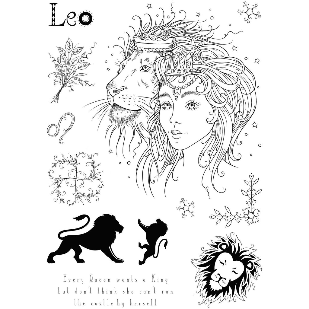 Pink ink designs • astrology series clear stempels leo 'the bold one'