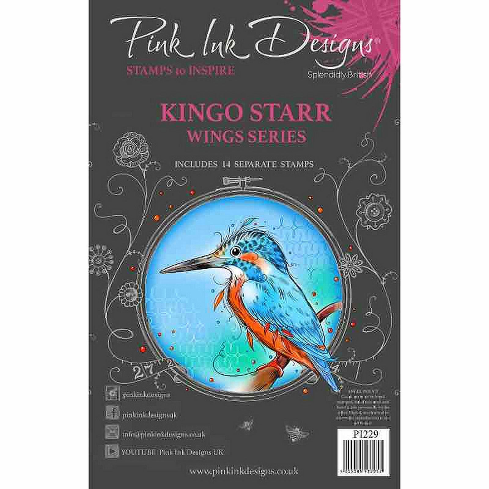 Pink ink designs • kingo starr 6 in x 8 in clear stamp set