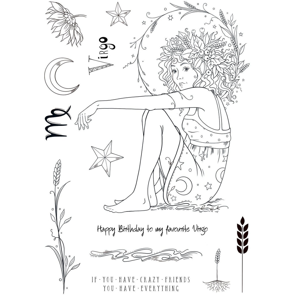 Pink ink designs • astrology series clear stempels virgo 'kindness'