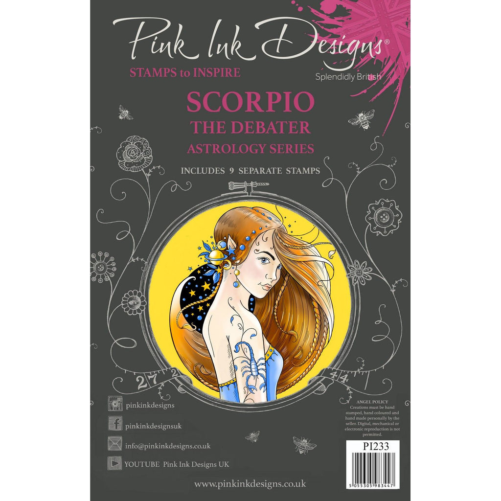 Pink ink designs • astrology series clear stamp set scorpio the debater