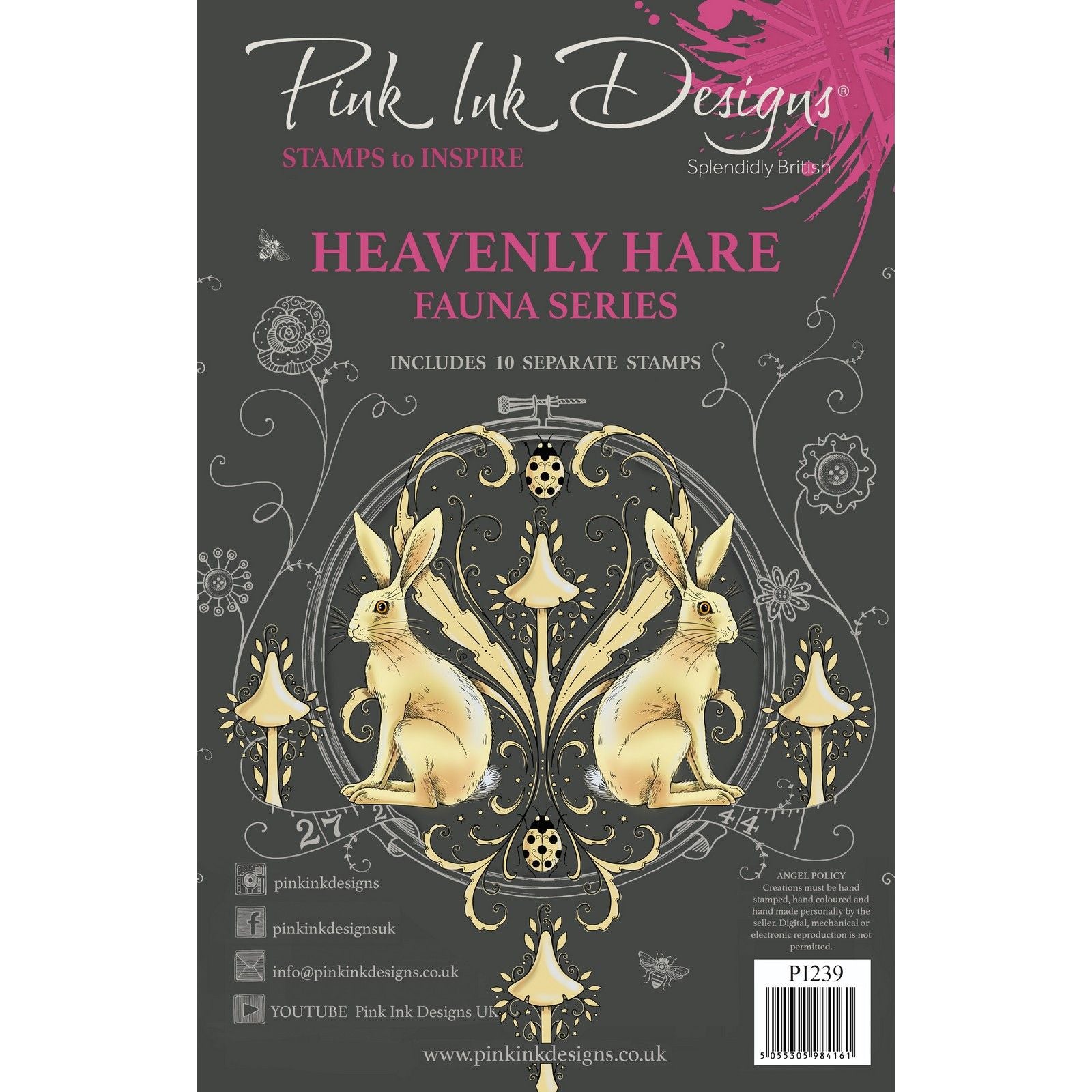 Pink ink designs • fauna series clear stamp set heavenly hare