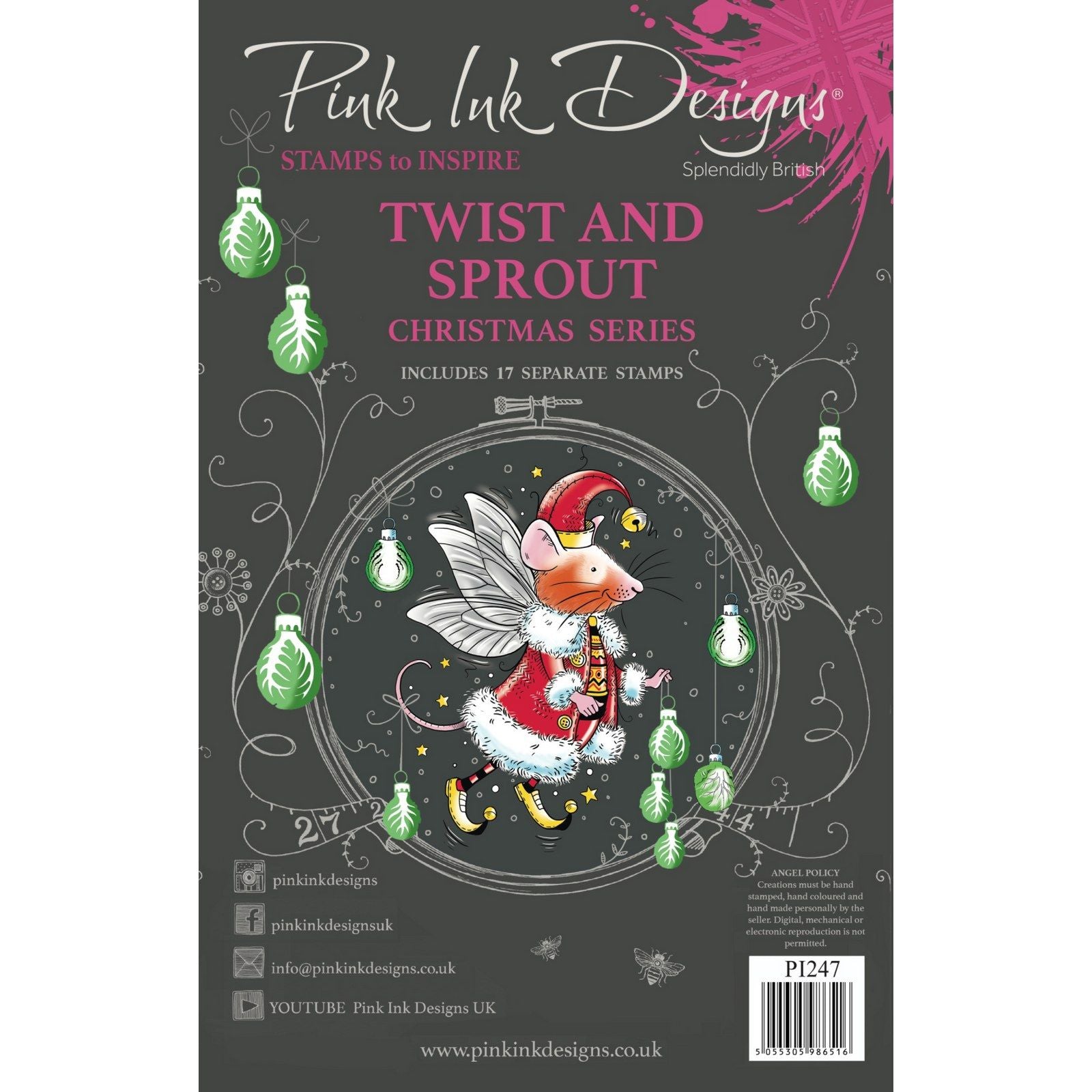 Pink ink designs • christmas series clear stamp set twist sprout