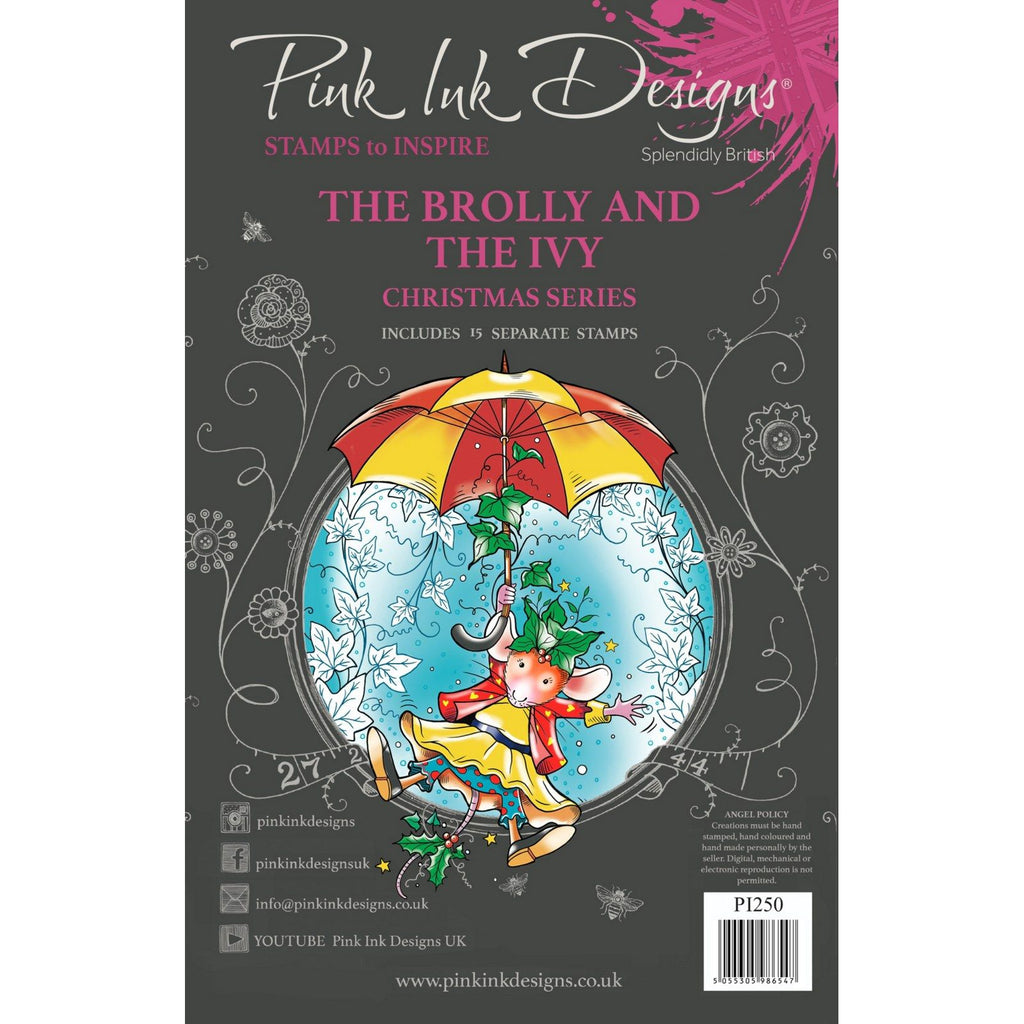 Pink ink designs • christmas series clear stamp set the brolly the ivy