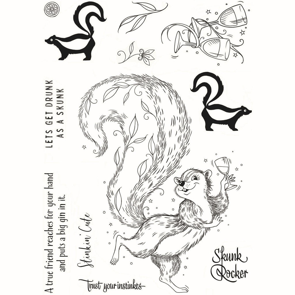 Pink ink designs • fauna series clear stamp set stinkin' cute