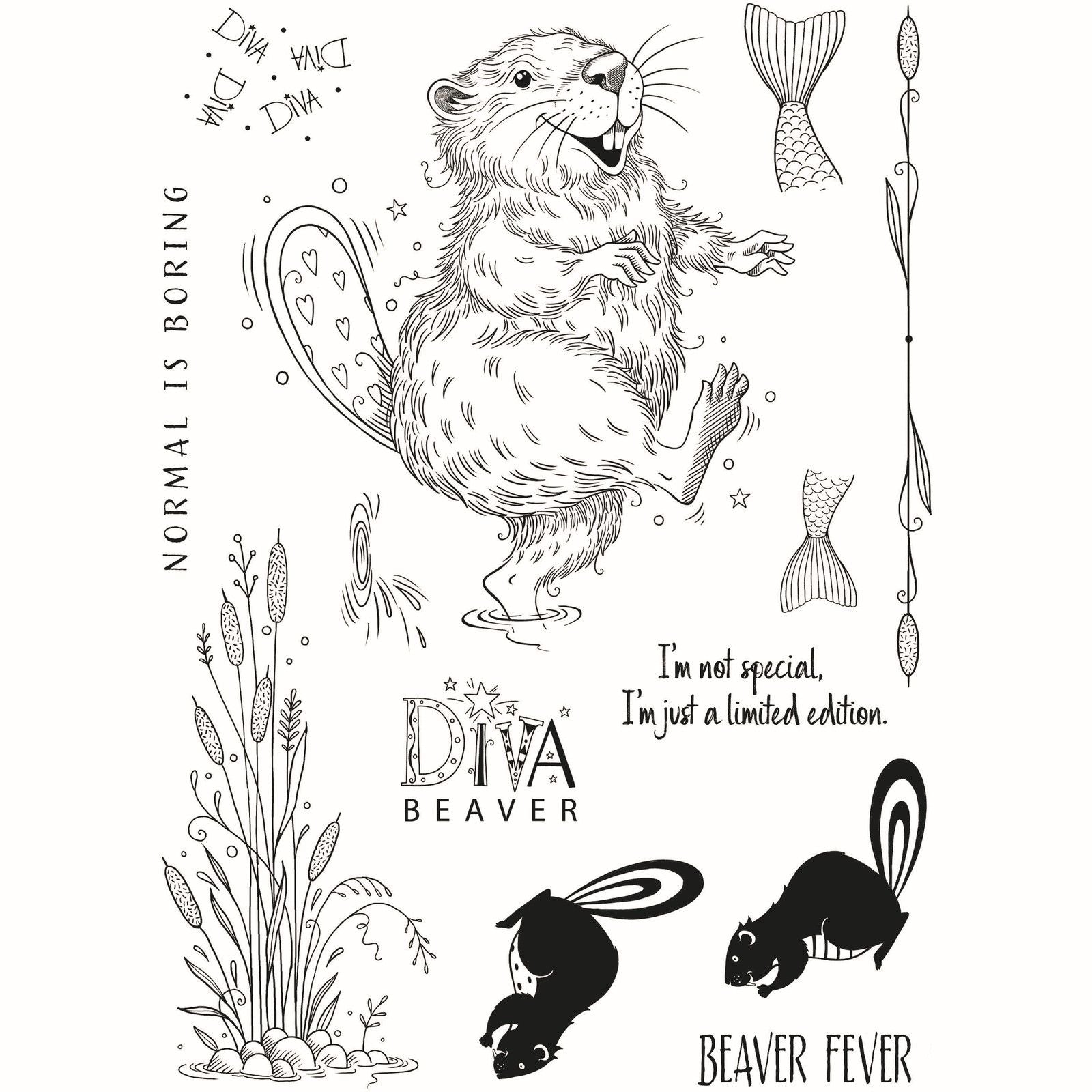 Pink ink designs • fauna series clear stamp set beaver fever