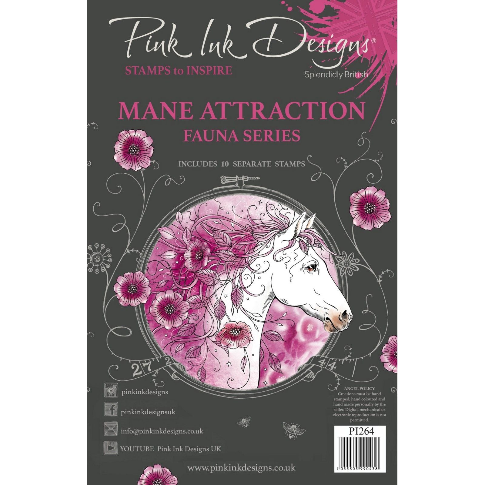 Pink ink designs • mane attraction 6 in x 8 in clear stamp set
