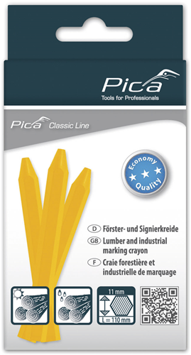 Pica 591 44 markeerkrijt eco | 11x110mm | geel | 12 stuks - pi59144