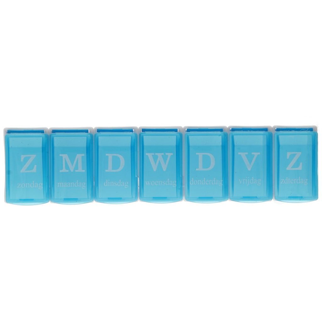 Jvdl pillendoos week 7 vakken blauw