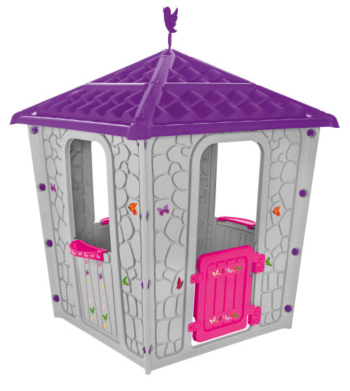 Spielhaus aus Pilsan-Stein, 114 x 114 x 151 cm, Lila Rosa
