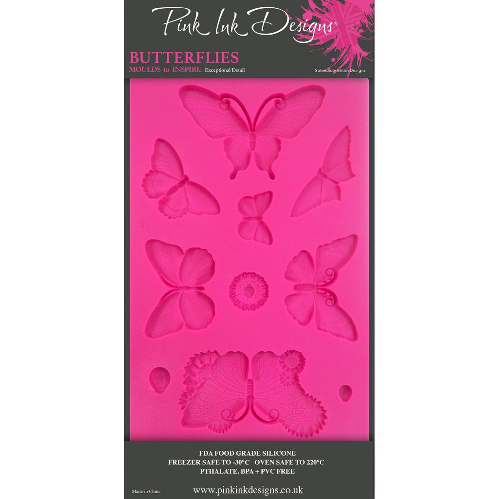 Pink ink designs • silicone mould butterflies