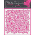 Pink ink designs • stencil woven 17,78x17,78cm