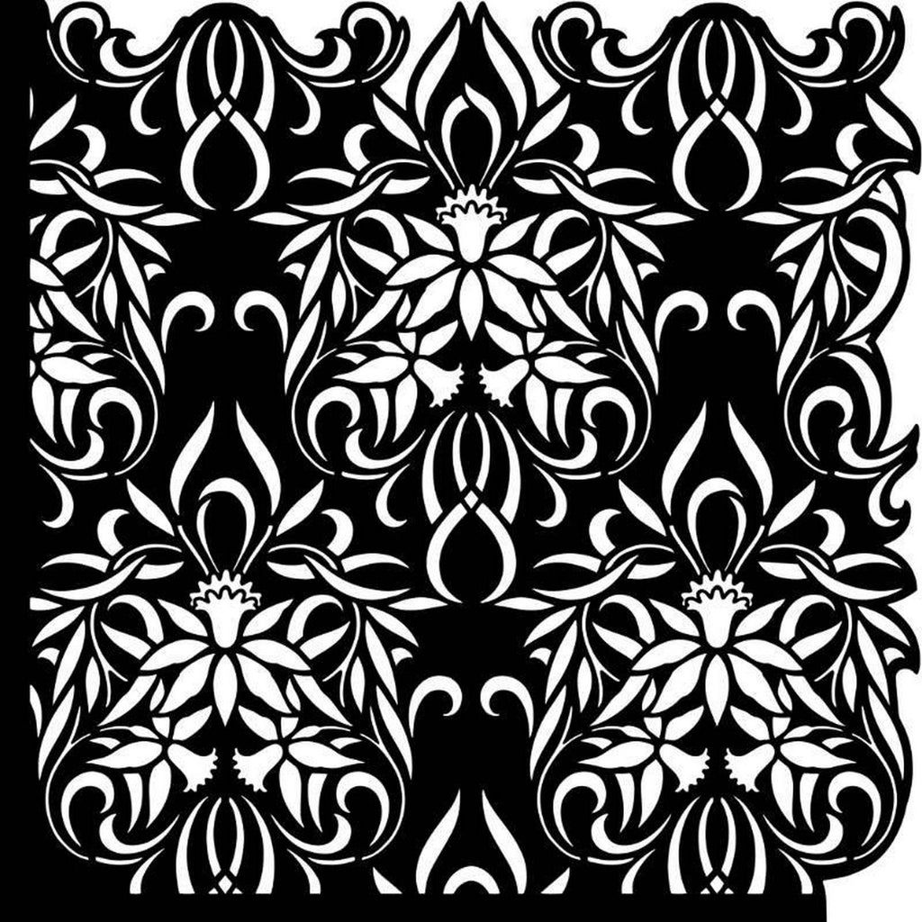 Pink ink designs • stencil flames flowers 17,78x17,78cm