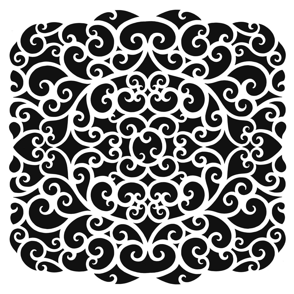 Pink ink designs • stencil ocean twirls