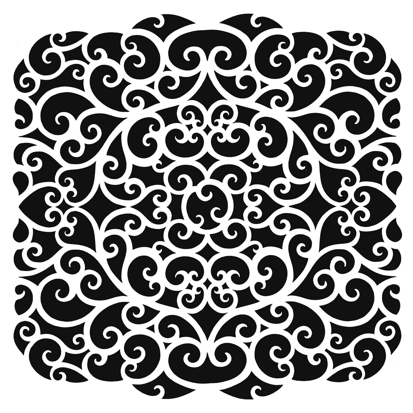 Pink ink designs • stencil ocean twirls