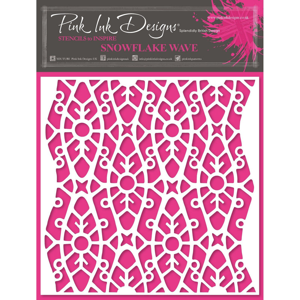 Pink ink designs • stencil snowflake wave