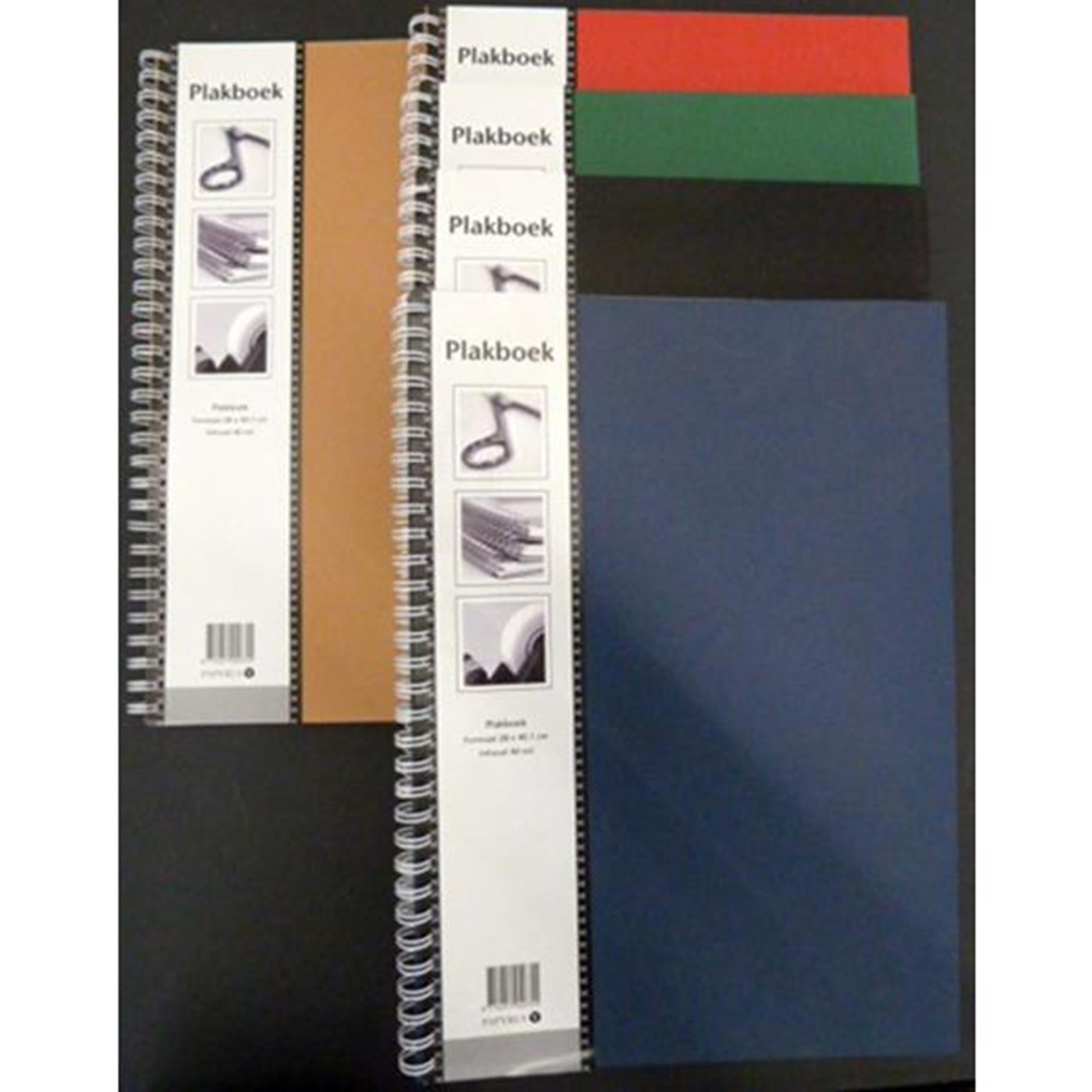 Fotoplakboek neutraal 28x40cm 40vel pak a 5st assorti kleuren.