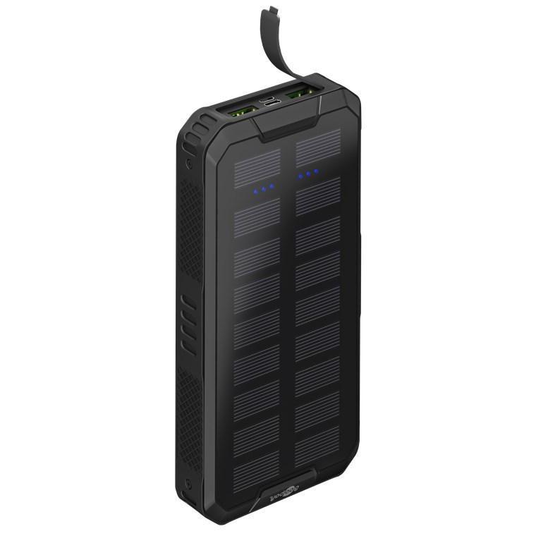 Goobay outdoor solar power bank 20,000 mah with power delivery powerbank (zwart)
