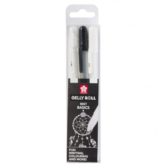 Sakura gelly roll mixed set 3 clear zwart wit