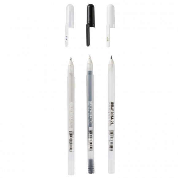 Sakura gelly roll mixed set 3 clear zwart wit