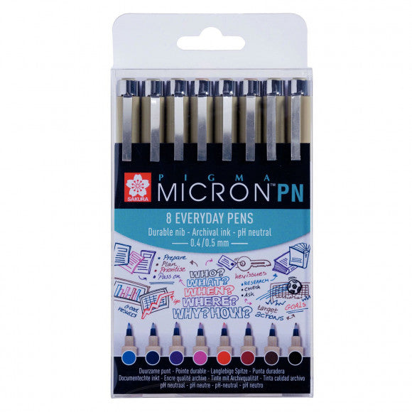 Sakura pigma micron pn-set 8 verschillende kleuren
