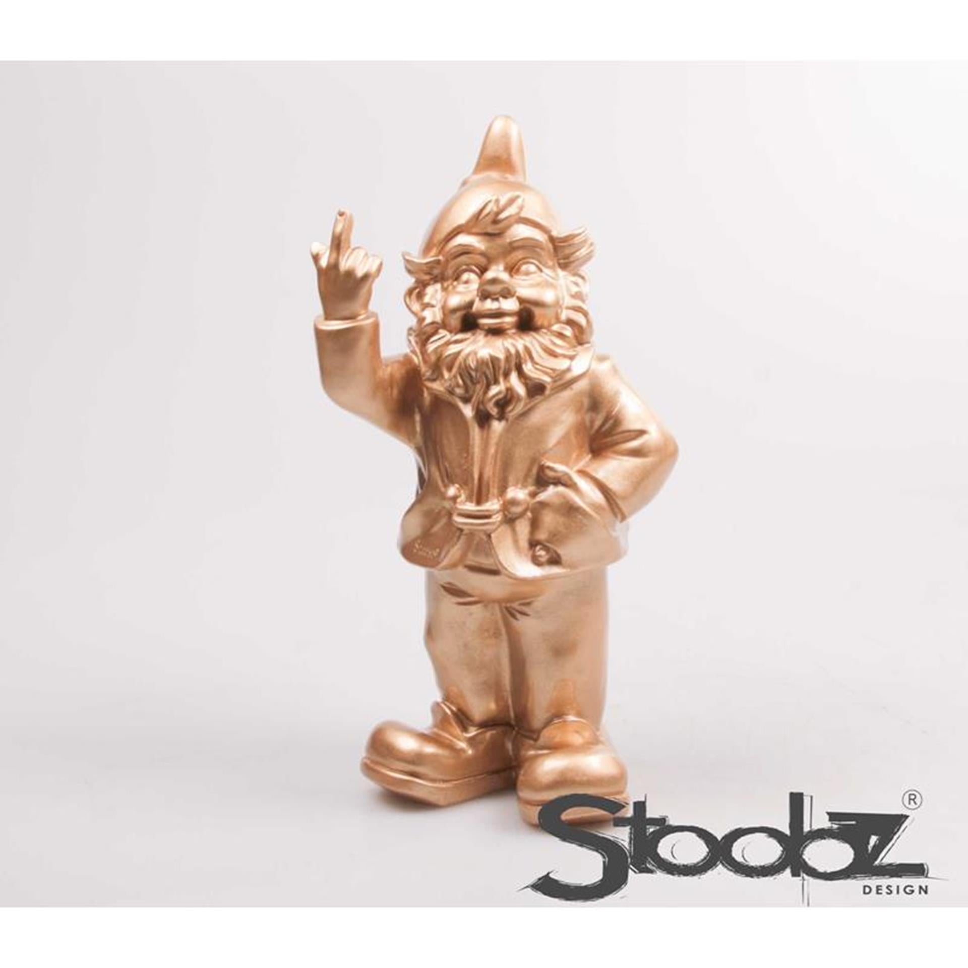 Stoobz design stoobz polystone beeld kabouter f*ck you goud 16x12x32cm