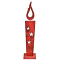Beeld kaars led op batterij hout rood 36 cm | 12 stuks