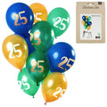 Folat ballonnen golden emerald cijfer 25 jaar 30 cm set van 12 | 24 stuks