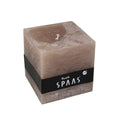 Spaas (r) stompkaars rustic vierkant taupe 10 x 10 cm | 6 stuks
