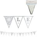 Vlaggenlijn let it snow textiel 3 m | 12 stuks