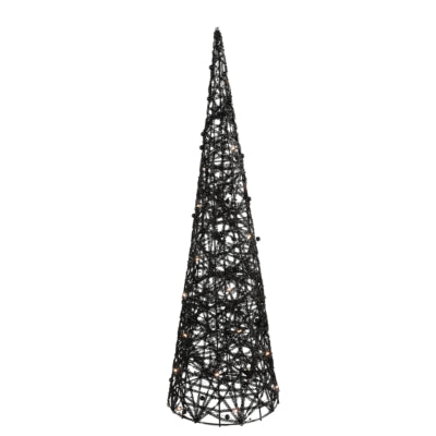 Countryfield kerstkegel lille led op batterij zwart 60 cm | 6 stuks
