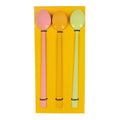 Lepel cocktail metaal roze geel groen 22 cm set van 3 b-keus | 24 stuks