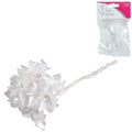 Miss france satijnen bloemen met strass wit 13 cm 12 stuks | 24 stuks