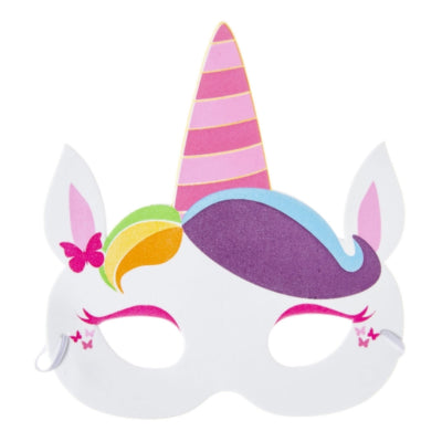 Duckiez Schaumstoffmaske Einhorn 18,5 cm, 4 verschiedene Farben | 60 Stück