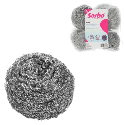 Sorbo pannenspons rvs set van 4 | 12 stuks