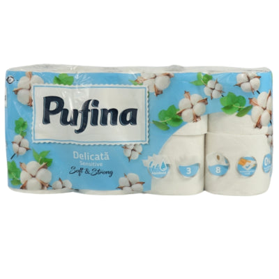 Pufina toiletpapier 8 rollen 3-laags | 7 stuks