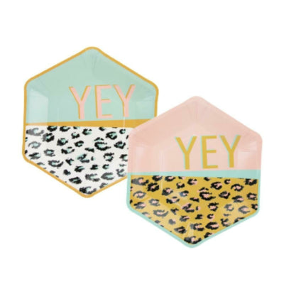 Kartonnen bordjes funky leopard 22,5 cm set van 8 | 36 stuks