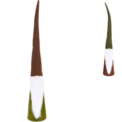 Kerstman vilt met lange puntmuts 55 cm 2 assorti | 16 stuks