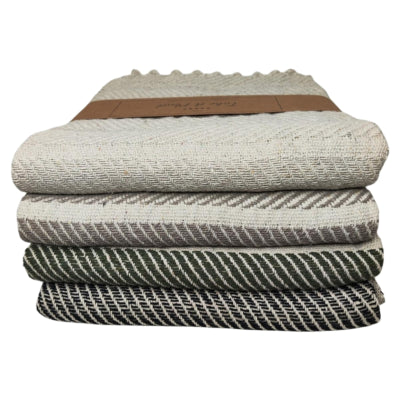 Take a plaid 55 gerecycled katoen zwart 130 x 180 cm | 16 stuks