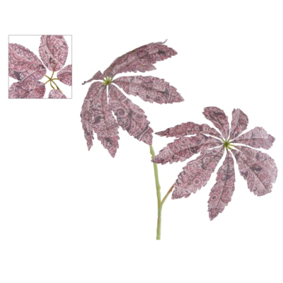 Kunsttak schefflera bohemian rood 75 cm | 12 stuks