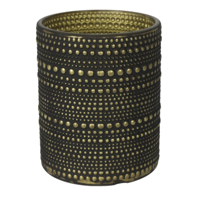 Countryfield theelichthouder nelle l zwart goudkleurig 12,5 cm | 12 stuks