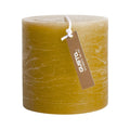 Gusta stompkaars rustiek okergeel 10 x 10 cm | 12 stuks