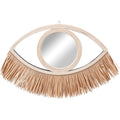 Wandspiegel oog bamboe 50 cm | 8 stuks