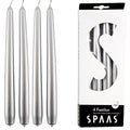 Spaas (r) dinerkaarsen zilverkleurig 2,2 x 25 cm 4 stuks | 12 stuks