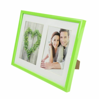 Fotolijst easy passepartout voor 2 fotos groen 10 x 15 cm | 12 stuks