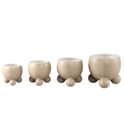 Ptmd bloempot malinda l creme 17 cm | 6 stuks